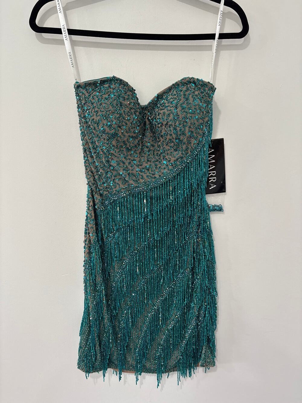 NWT Amarra Teal Sequin Prom Homecoming Formal Dress Size 2